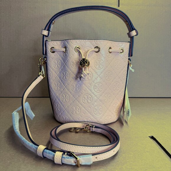Tory Burch T Monogram Mini Bucket Bag - Blush - Picture 9 of 10